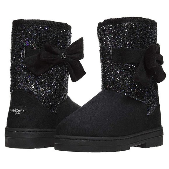 bebe Girls Glitter Winter Boots | Size 5 Toddler | Bow | Warm & Cozy | NIB - Picture 1 of 5
